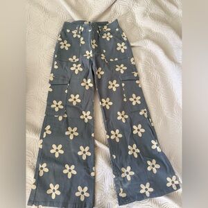 Altar'd State Blue Floral Boot Cut Pants